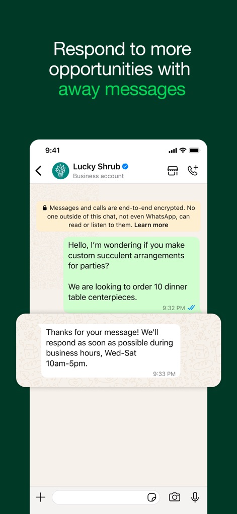WhatsApp Business - Intelligent Automated Responses