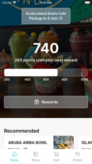 Aruba Island Bowls Cafe iPhone screenshot 1 - Food & Drink app