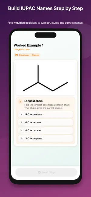 Organic Chemistry Naming Tutor screenshot 1