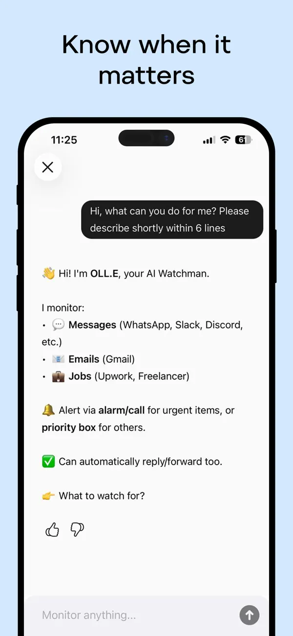 Screenshot #1 pour OLL.E - AI Watchman