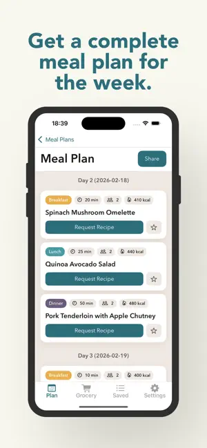 Grocery Meal Planner screenshot 1