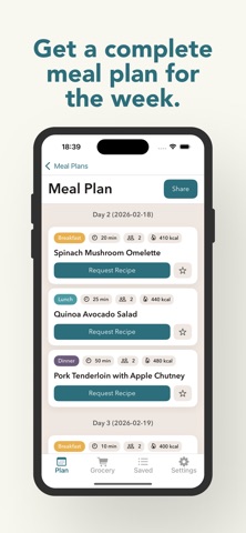 Grocery Meal Planner Screenshot 1 of 6