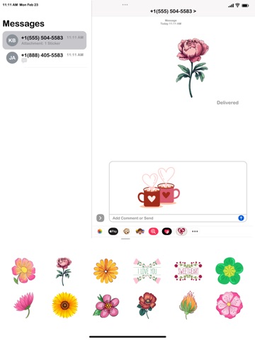 Loving Flower Stickers iPad screenshot