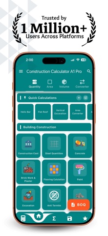 Construction Calculator A1 Pro Screenshot 1 of 8