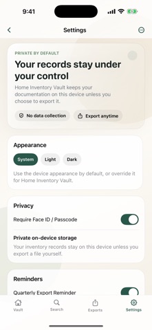 Home Inventory Vault iPhone screenshot