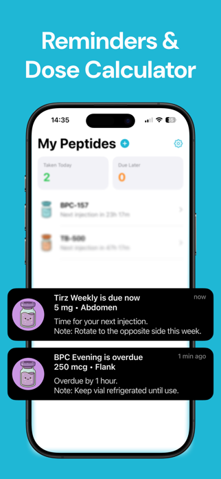 Peptide Tracker: Cycle Screenshot 3 of 3