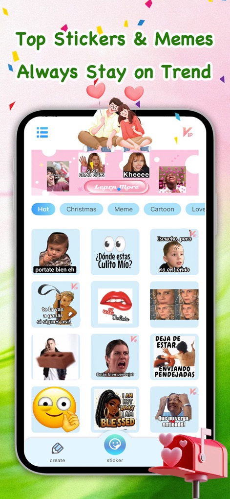 Meme Maker Pro-Stickers&Emoji - Explorez une bibliothèque constamment mise à jour avec des catégories variées et découvrez les derniers mèmes populaires pour des échanges toujours pertinents.