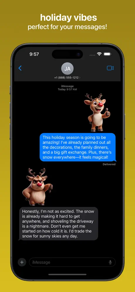 Reindeer Emojis 驯鹿趣味表情应用截图