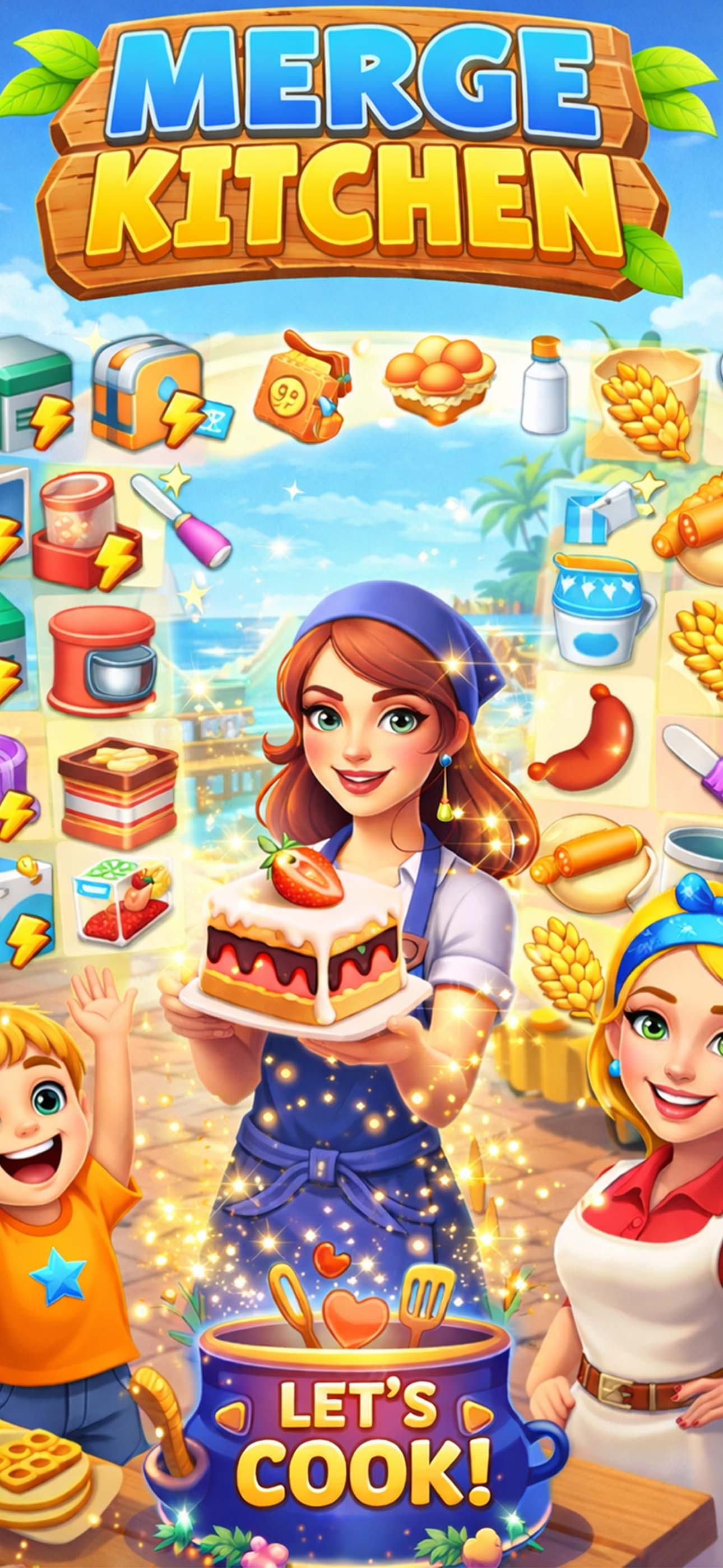 Merge Kitchen Fun Puzzle Games