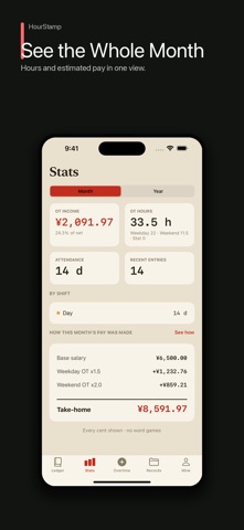 HourStamp: Work Hours & Pay Screenshot 2 of 4