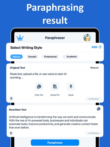 Paraphrase: Rewording Tools iPad screenshot
