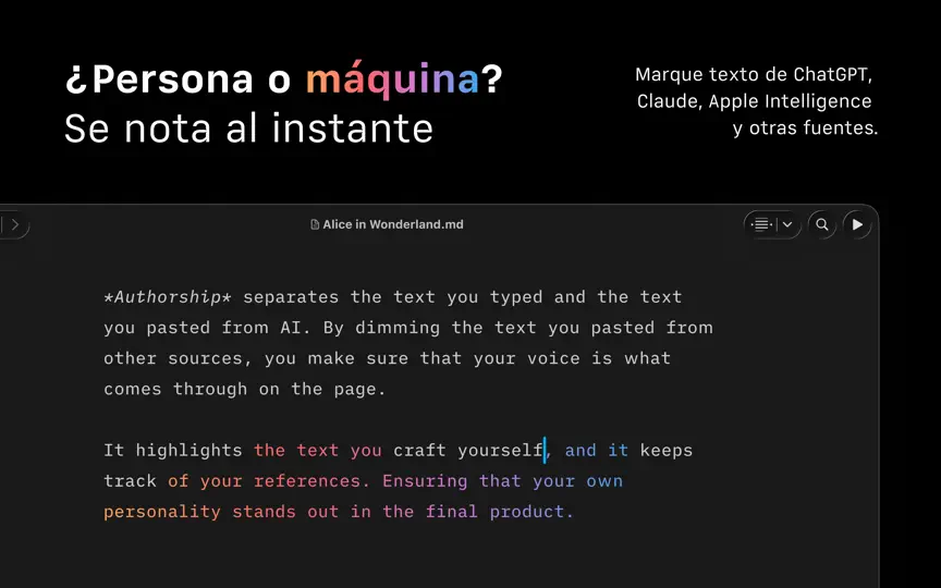 Captura de pantalla de IA Writer en iPhone 2