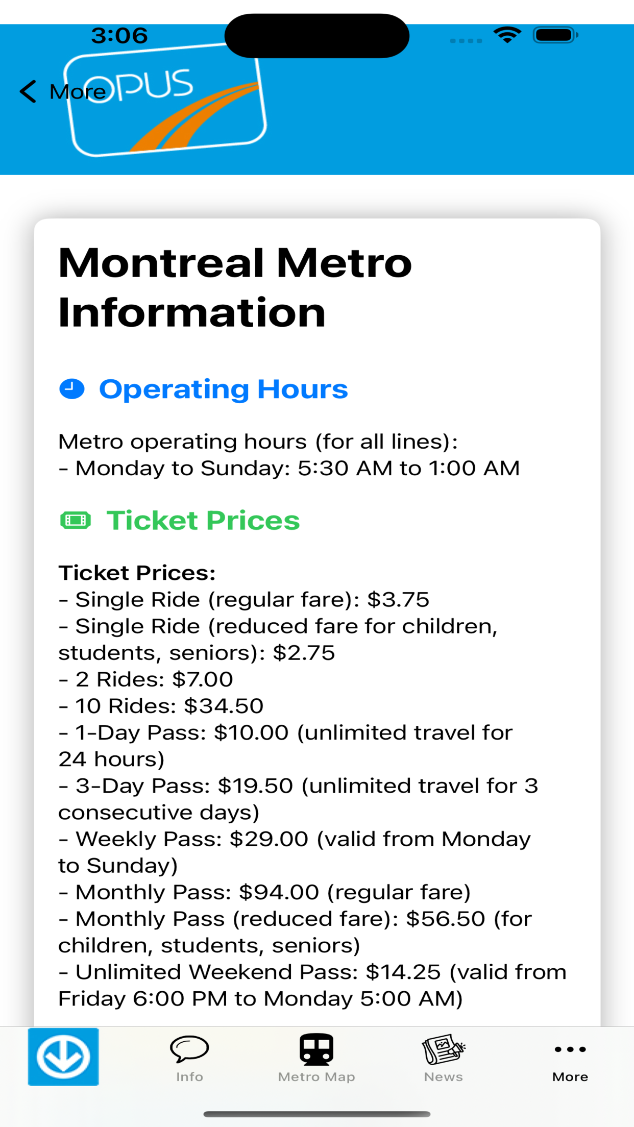 Montreal Metro Map