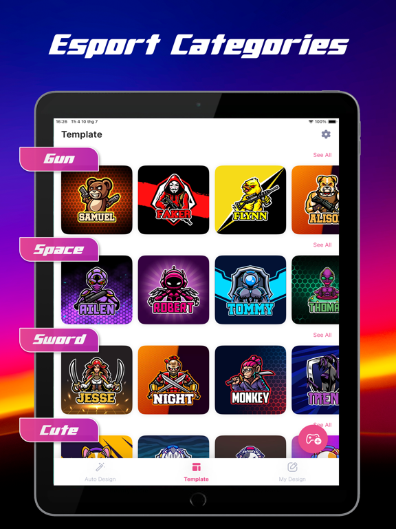 Gaming Logo Maker for Esports iPad screenshot 5 - Photo & Video app