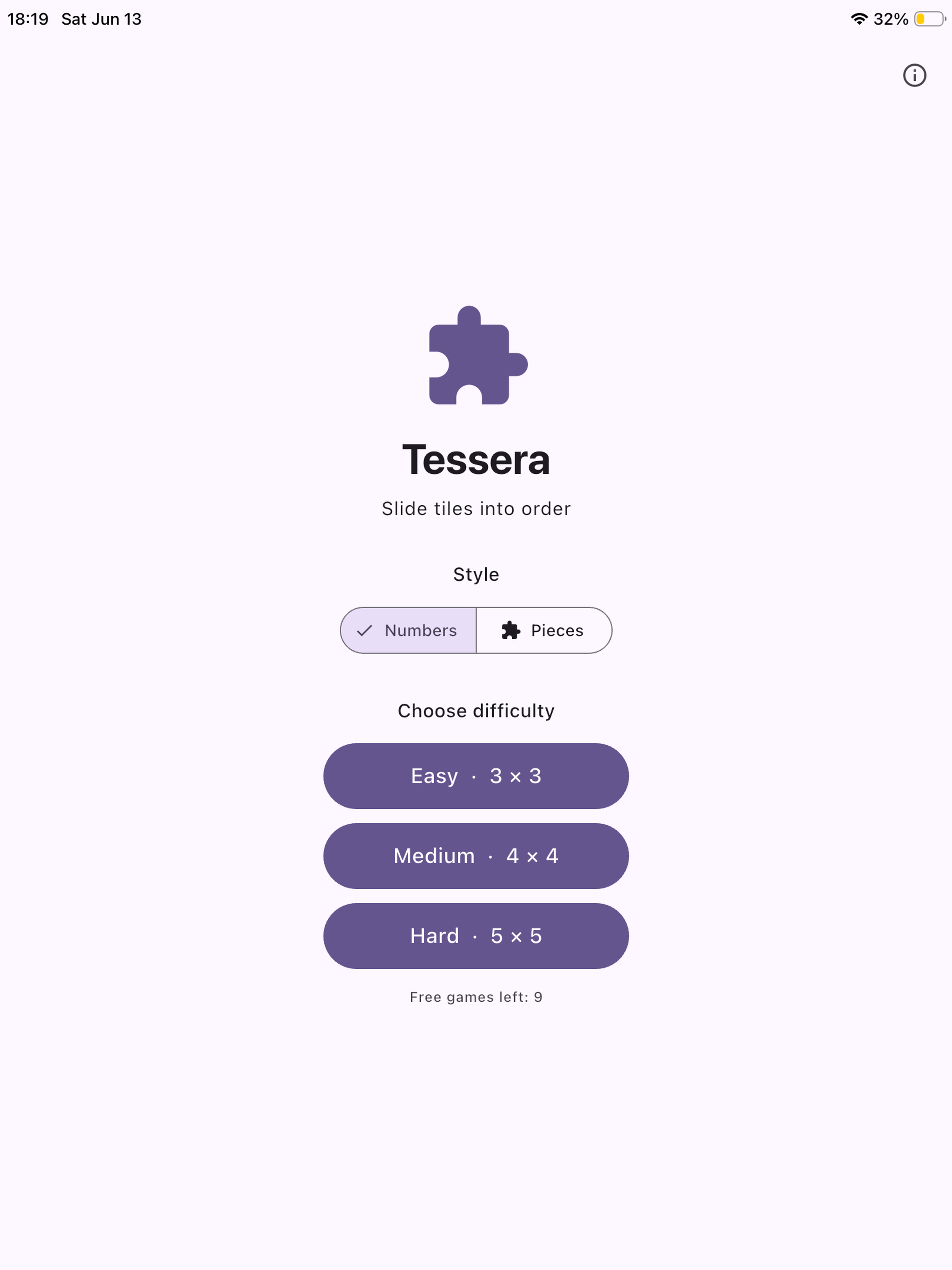 Tessera: Sliding Puzzle