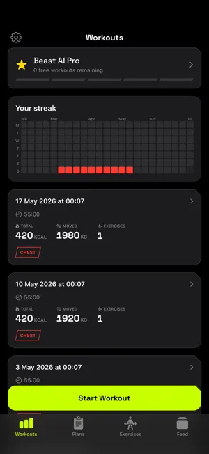 BeastAI Fitness Tracker screenshot 1