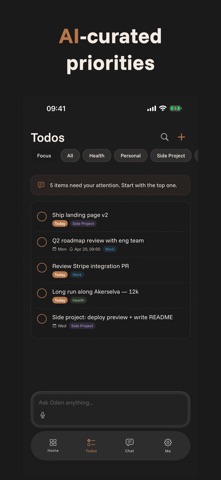 Oden — AI Todo Assistant iPhone screenshot