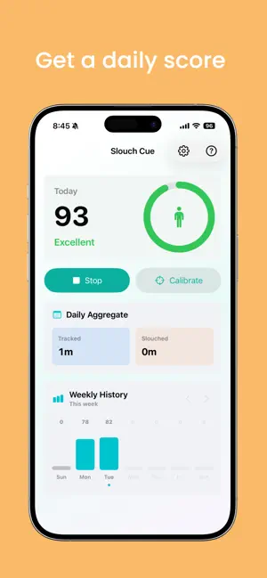 Slouch Cue: Posture Coach screenshot 3