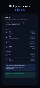 DiviCal: Dividend Calendar screenshot