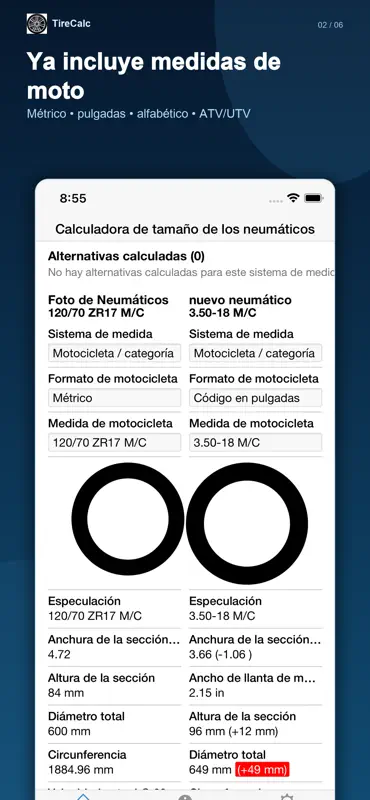 TireCalc: Neumáticos y ruedas screenshot 2 of 6