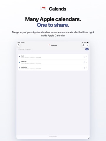 Calends: Merge Calendars iPad screenshot