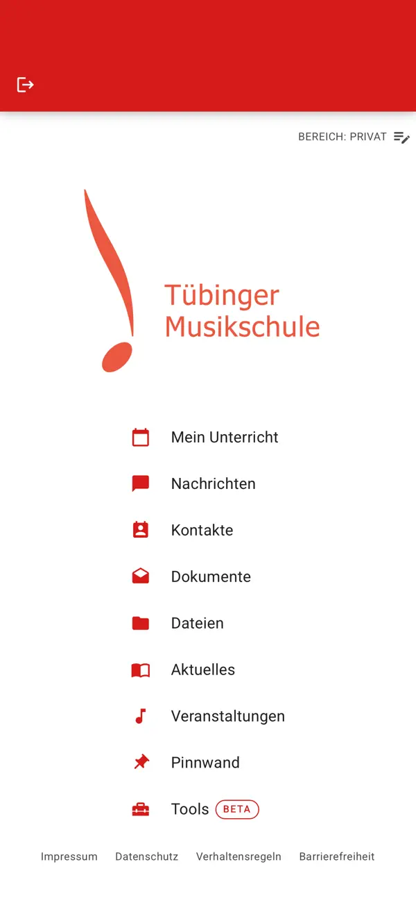 Screenshot #1 pour Tübinger Musikschule