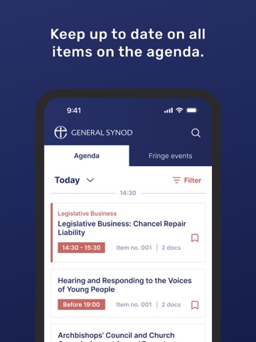 CofE General Synod iPad screenshot