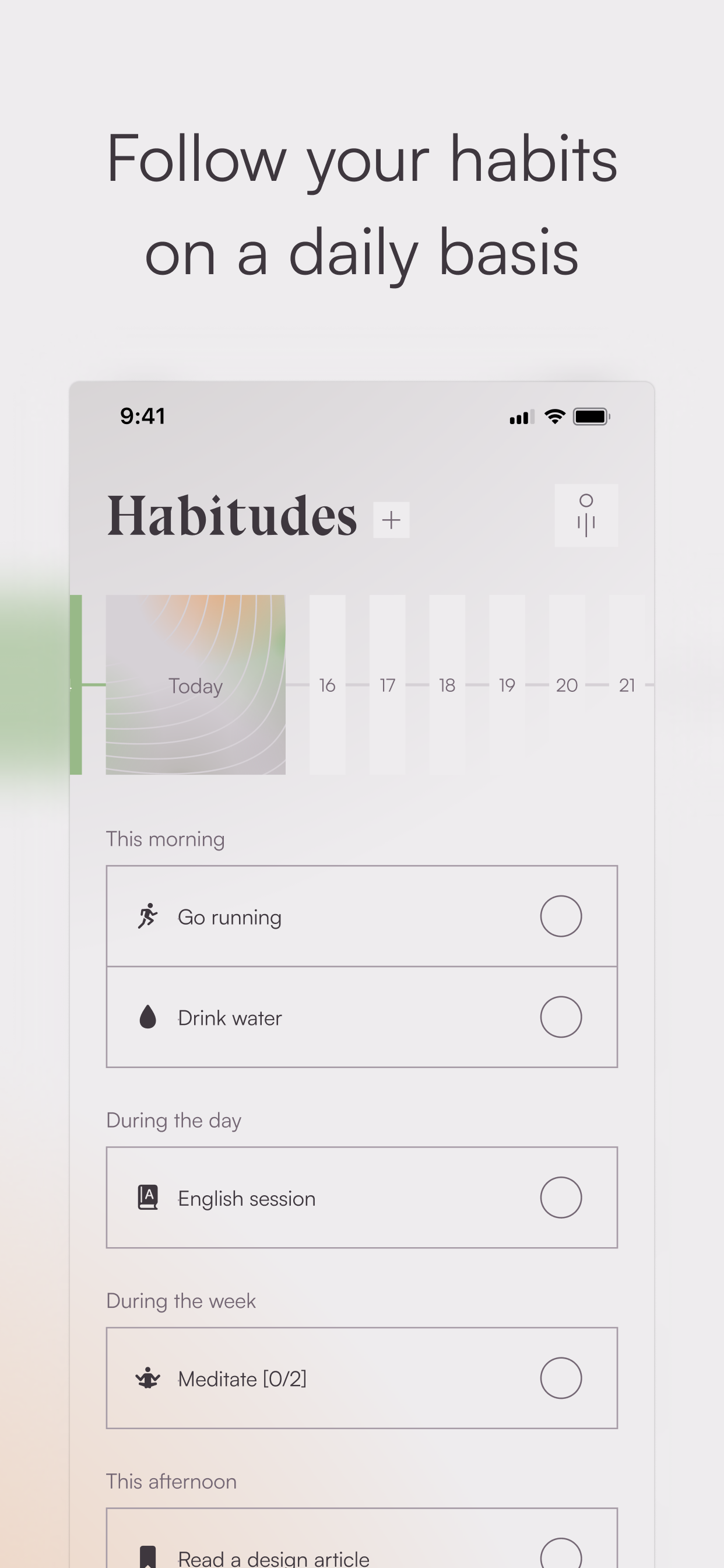 Habitudes, daily habit tracker