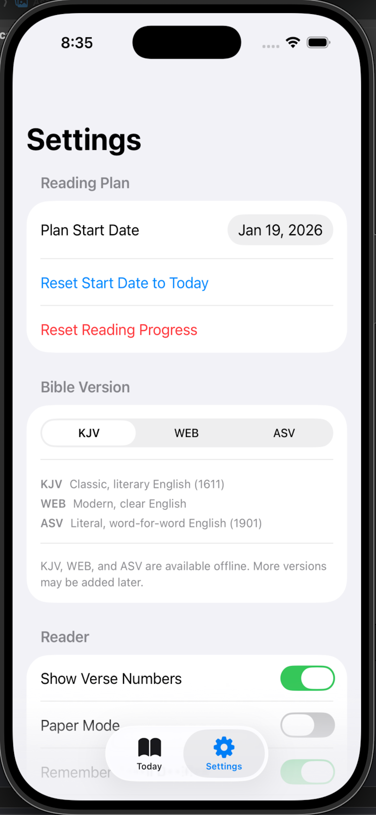 One Year Read the Bible