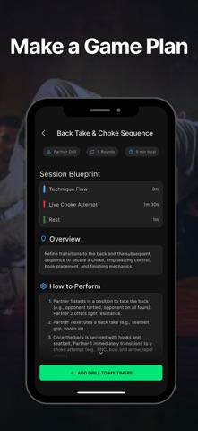 TapFlow: BJJ Timer & Drills screenshot