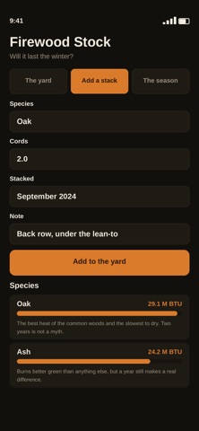 Firewood Stock iPhone screenshot