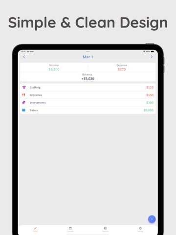 PockeLog - Pocket Money Book iPad screenshot