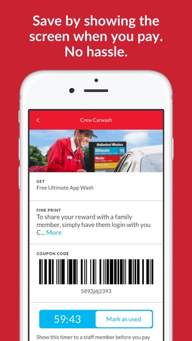 Crew Carwash Rewards iPhone screenshot 3 - Shopping app