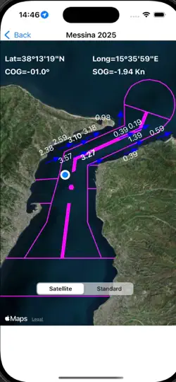 Capture d'écran de Messina Strait Current 2025 sur iPhone 2