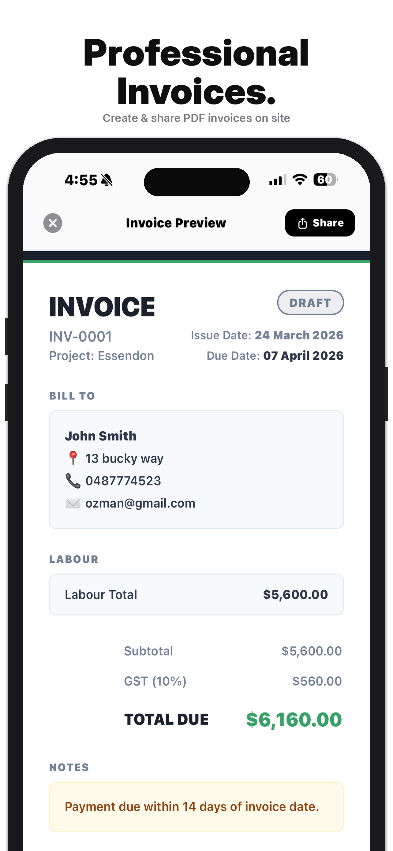 OZMAN: Tradie Cost Tracking