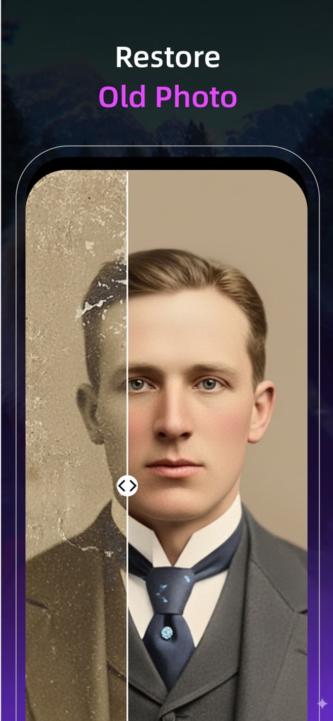 Pixnova: AI Photo&Video Maker - This feature powerfully restores old photos, vividly demonstrated by the side-by-side comparison slider and impressive detail enhancement.