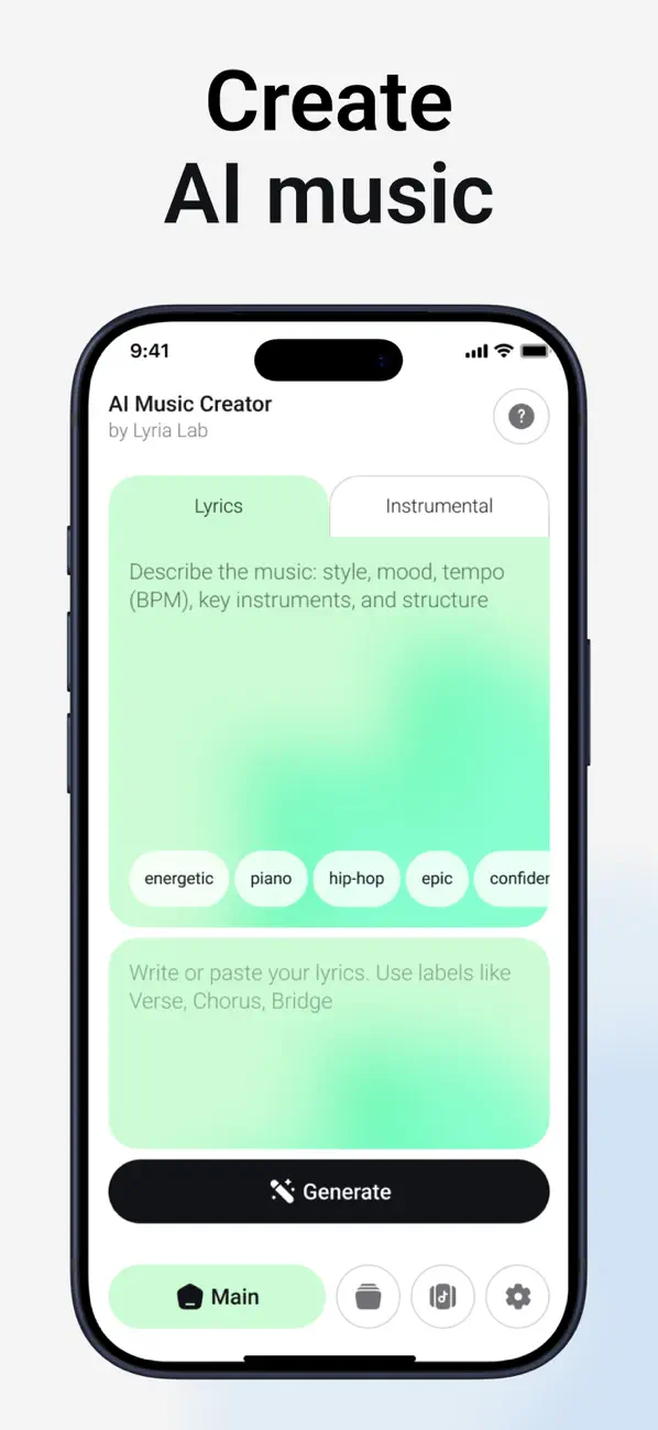 Screenshot #2 pour AI Music Сreator by Lyria Lab