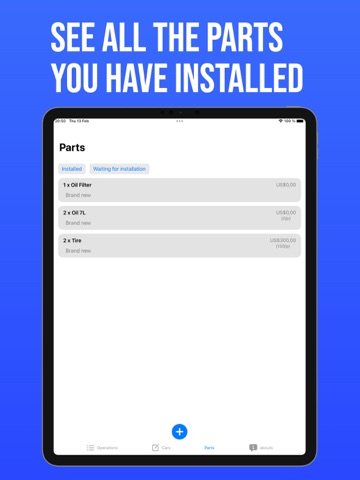 Car Chronicle Maintenance Log iPad screenshot