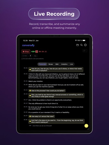Conversely App iPad screenshot