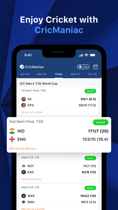 CricManiac: Live Cricket Score Screenshot