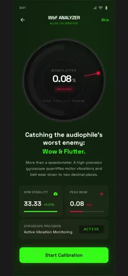 Captura de pantalla de Wow And Flutter Tocadiscos RPM en iPhone 1