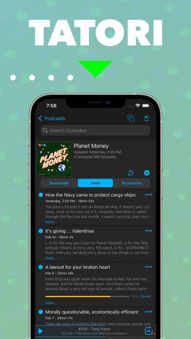 Tatori - Podcasts & Audiobooks Screenshot