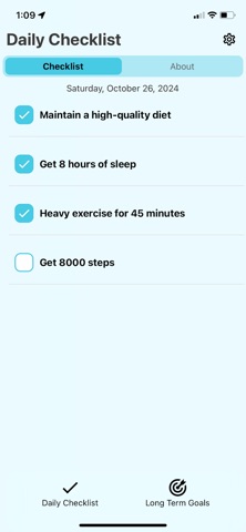 Longevity Checklist Screenshot 4 of 5