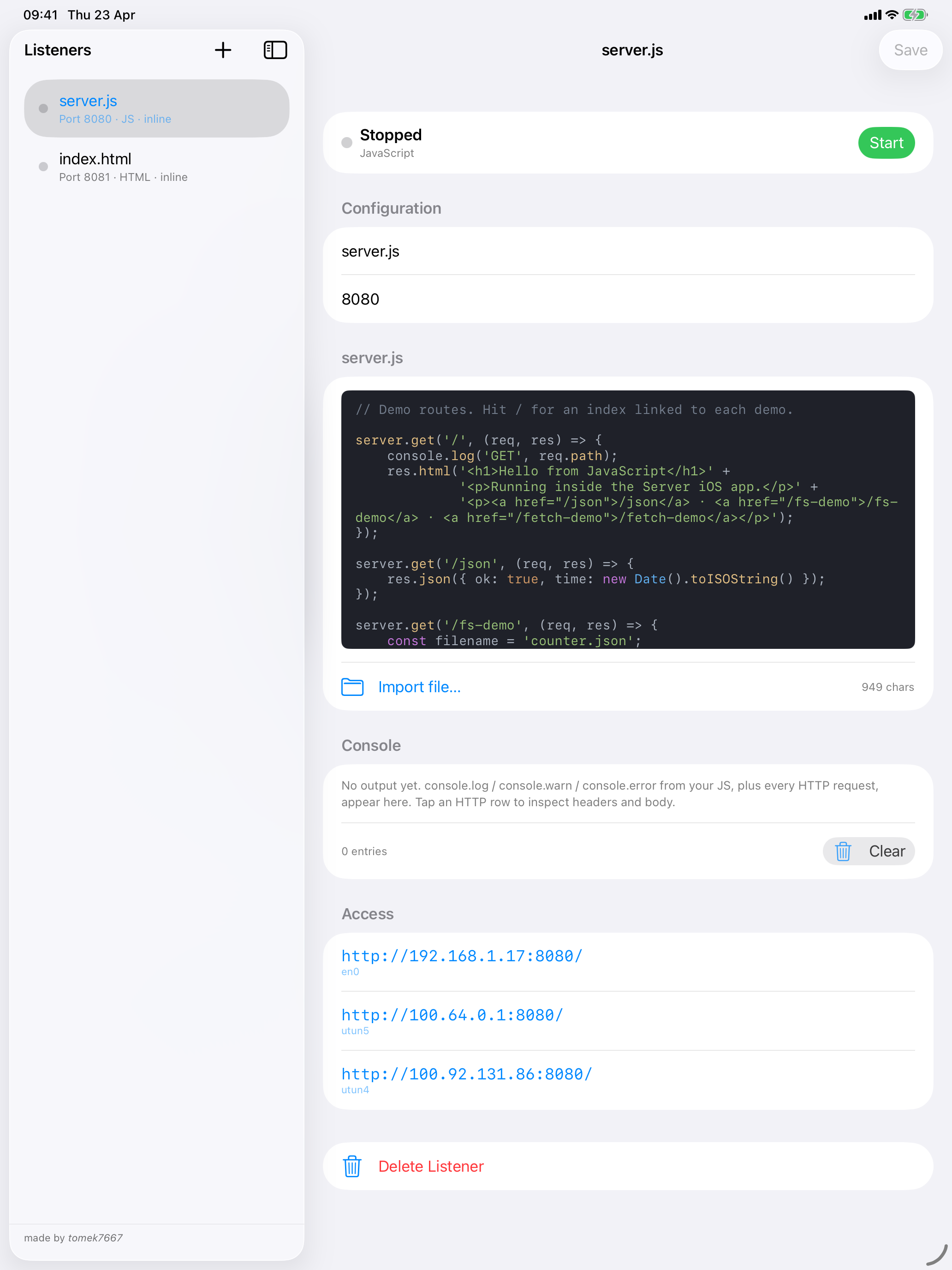 JS Server