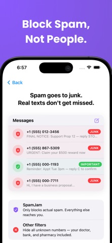 SpamJam: Spam Text Blocker Screenshot 2 of 5