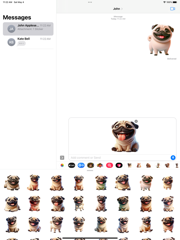 Screenshot #5 pour Happy Pug Stickers