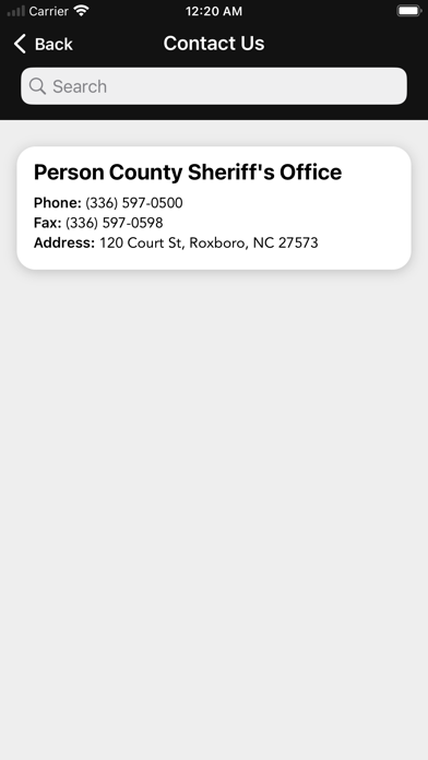 Person County Sheriff, NC Screenshot