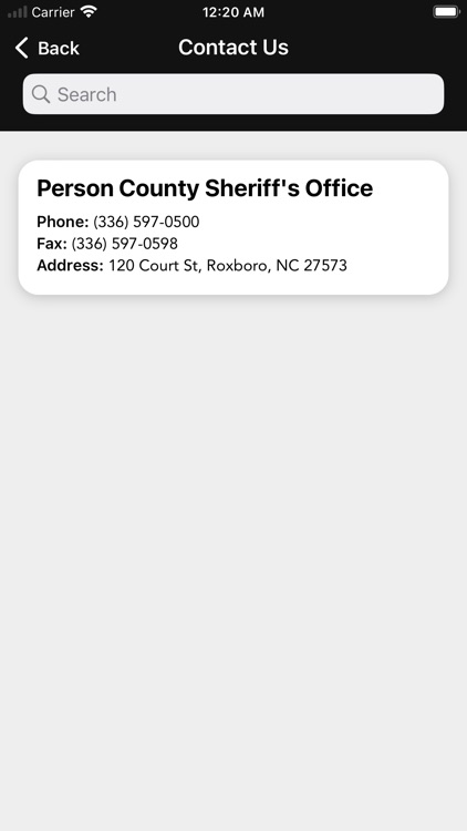 Person County Sheriff, NC