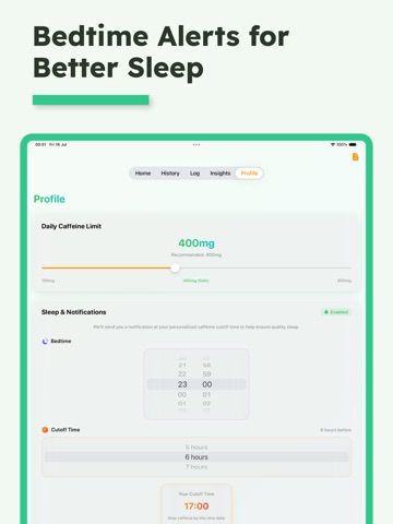 Caffeine Tracker - BrewScan iPad screenshot