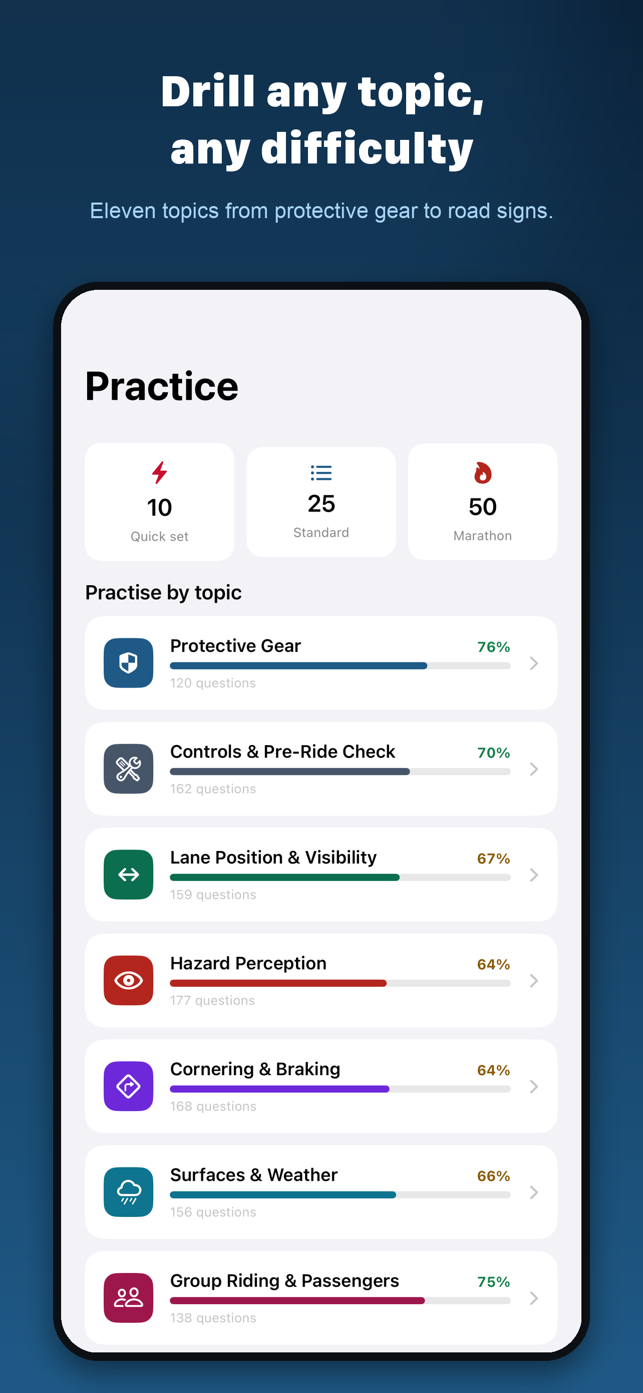 Canadian Motorcycle Test Prep screenshot 4